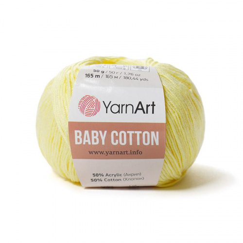 Бэби Коттон BABY COTTON 50% хлопок 50% акрил 1650м/500г (уп10шт)YarnArt